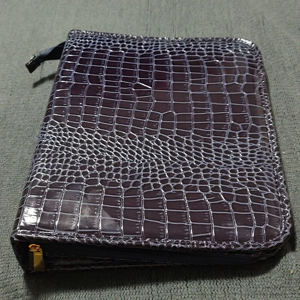 Purplish Faux Alligator Binder